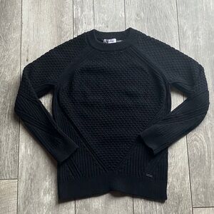 CALVIN KLEIN Textured Knit Black Crewneck Sweater